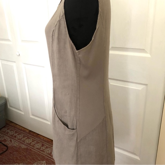 Lina Tomei Linen Beaded Neck Italian Dress sz L - Picture 4 of 11